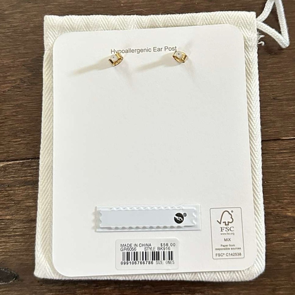 J.CREW-Mixed-stone drop earrings-blue/gold-NWT - Picture 8 of 9